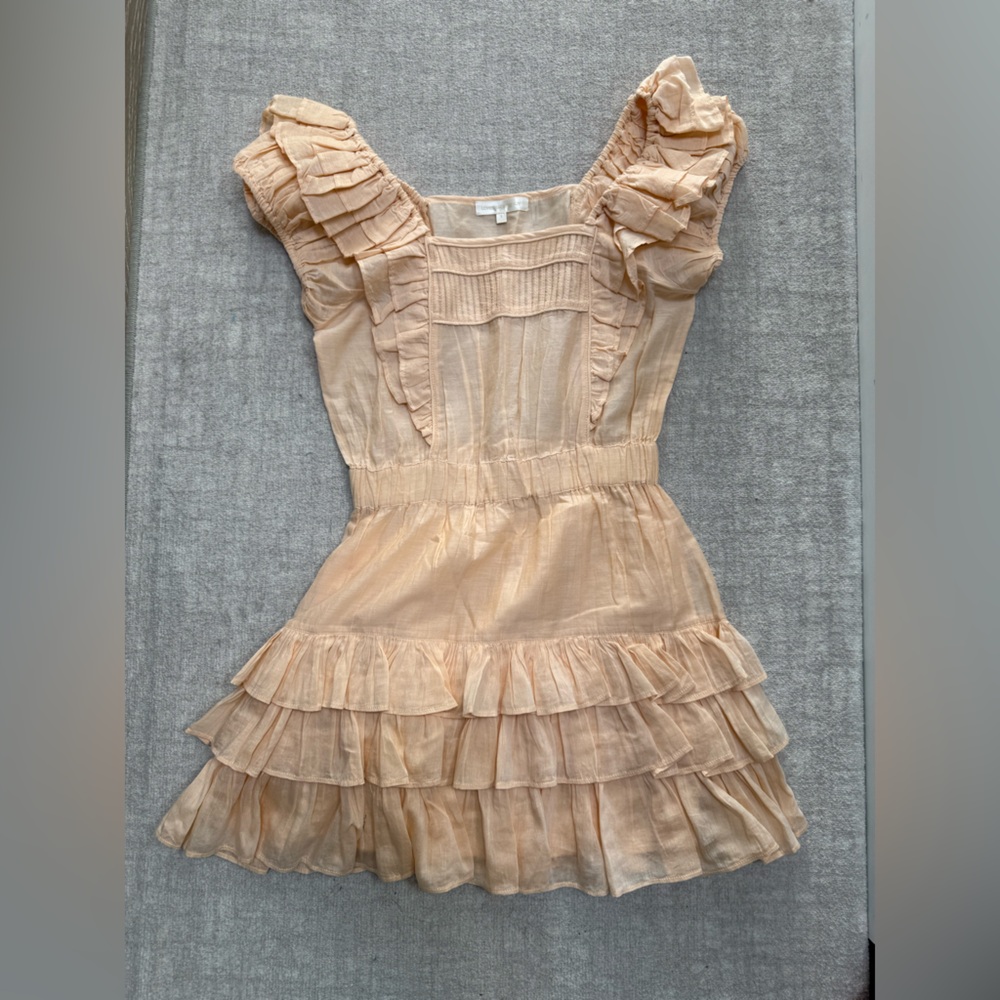 LoveShackFancy Ruffled Cream Dress - Picture 2 of 5